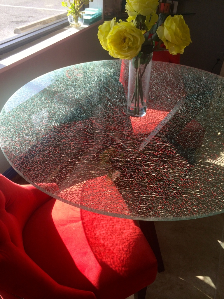 cracked glass table top