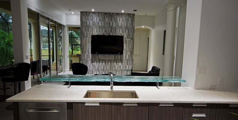 glass high bar countertop