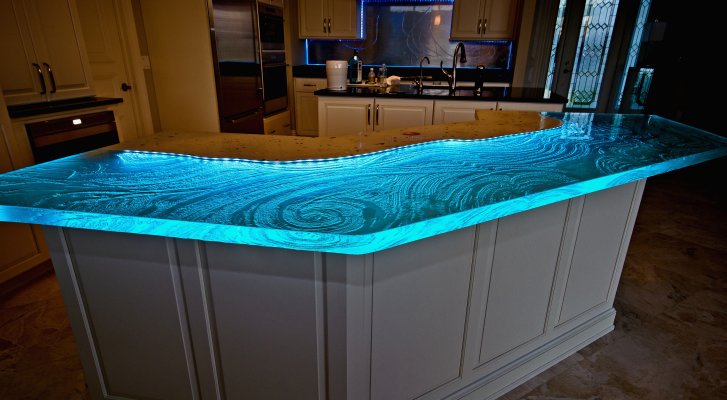 led lighting for glass countertop