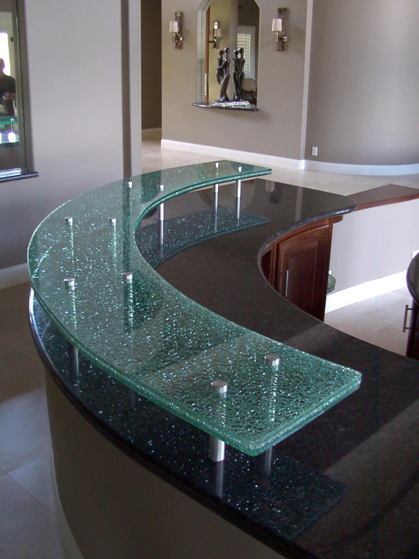crackle glass counter top